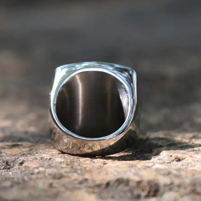 Kompass Ring-Biker Schmuck Massiv-Edelstahl