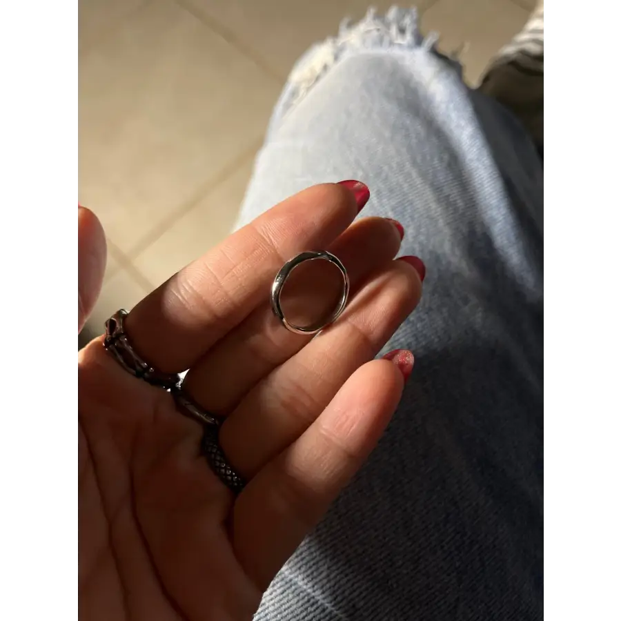 leicht geschwungener Ring-Edelstahl