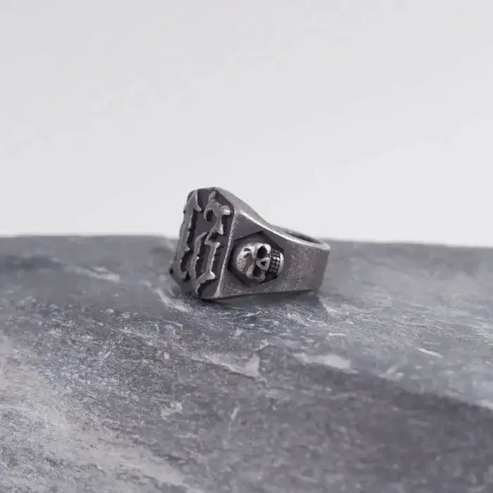 Lucky 13 Ring-Edelstahl Fingerring-Glück 13 Ring-Unisex Punk Schmuck-Biker Totenkopf-Männer Massiv-Geschenkidee Herren-Heavy Metall-Geschenk-shelago eu schmuck-lucky 13