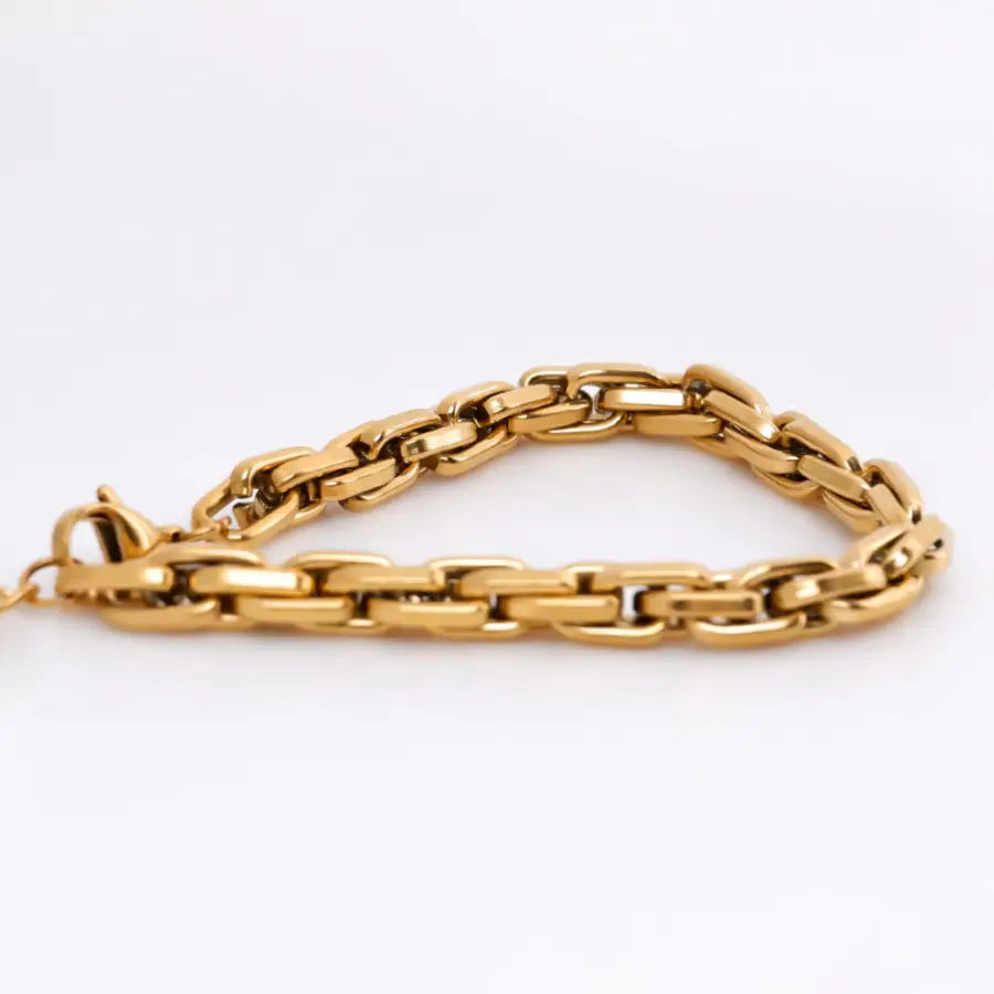 massive Twist Armkette-vergoldete Edelstahl Armkette-Damen Armkette Gold-Twist Armband-Trend Schmuck Damen-verdrehte Armkette-Gliederkette Damen-SHELAGO SCHMUCK