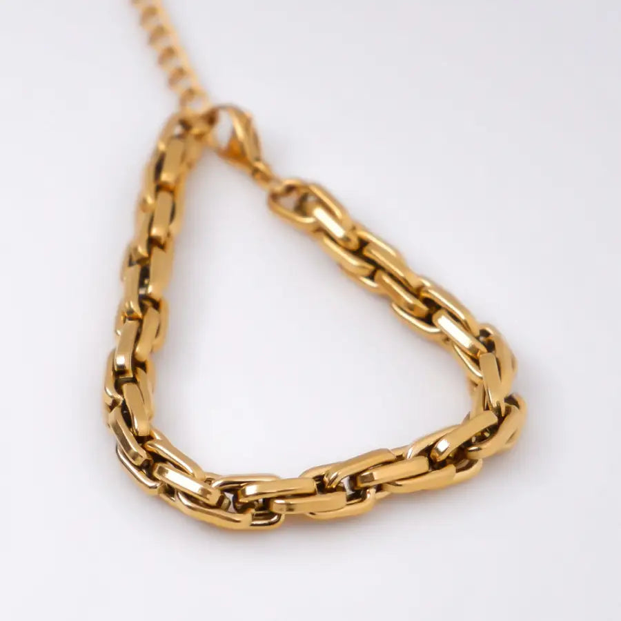 massive Twist Armkette-vergoldete Edelstahl Armkette-Damen Armkette Gold-Twist Armband-Trend Schmuck Damen-verdrehte Armkette-Gliederkette Damen-SHELAGO SCHMUCK