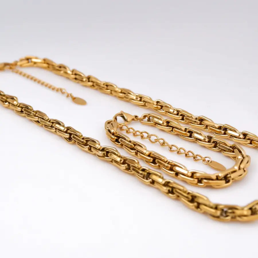 verdrehte Halskette-Twist Halskette-Statement Schmuck Damen-massive Twist Halskette-Gliederkette Damen-einzigartige Kette-Edelstahl Kette Damen-SHELAGO SCHMUCK