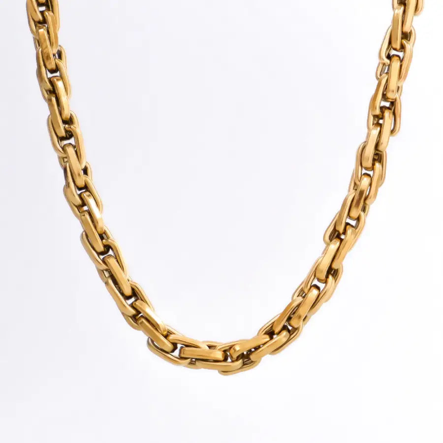 verdrehte Halskette-Twist Halskette-Statement Schmuck Damen-massive Twist Halskette-Gliederkette Damen-einzigartige Kette-Edelstahl Kette Damen-SHELAGO SCHMUCK