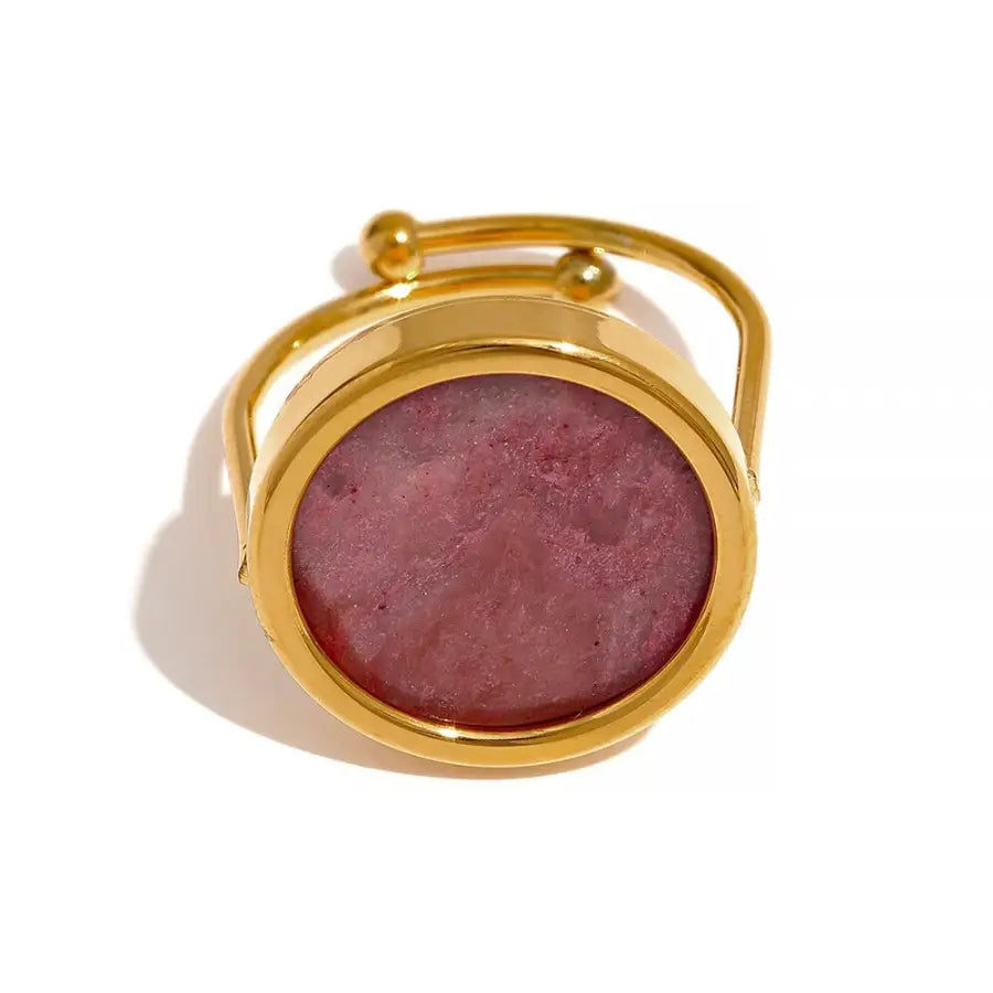 offener Ring mit Stein-Sophia-Ring minimalistisch-Ring Gold