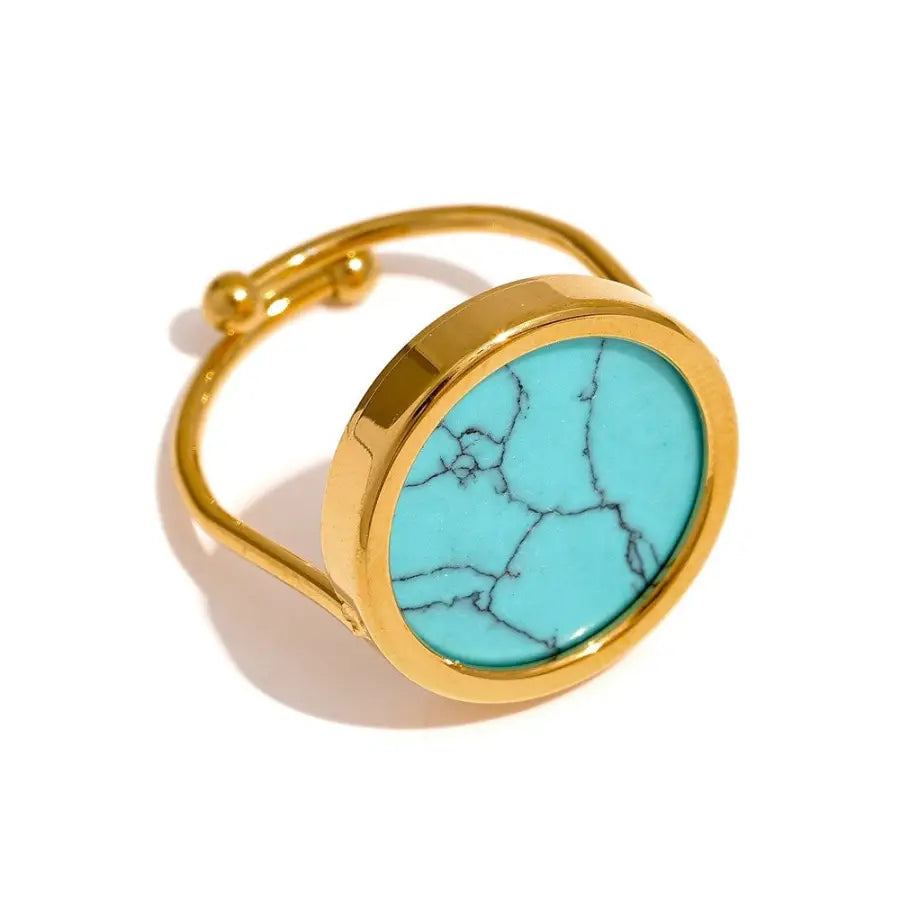 offener Ring mit Stein-Sophia-Ring minimalistisch-Ring Gold