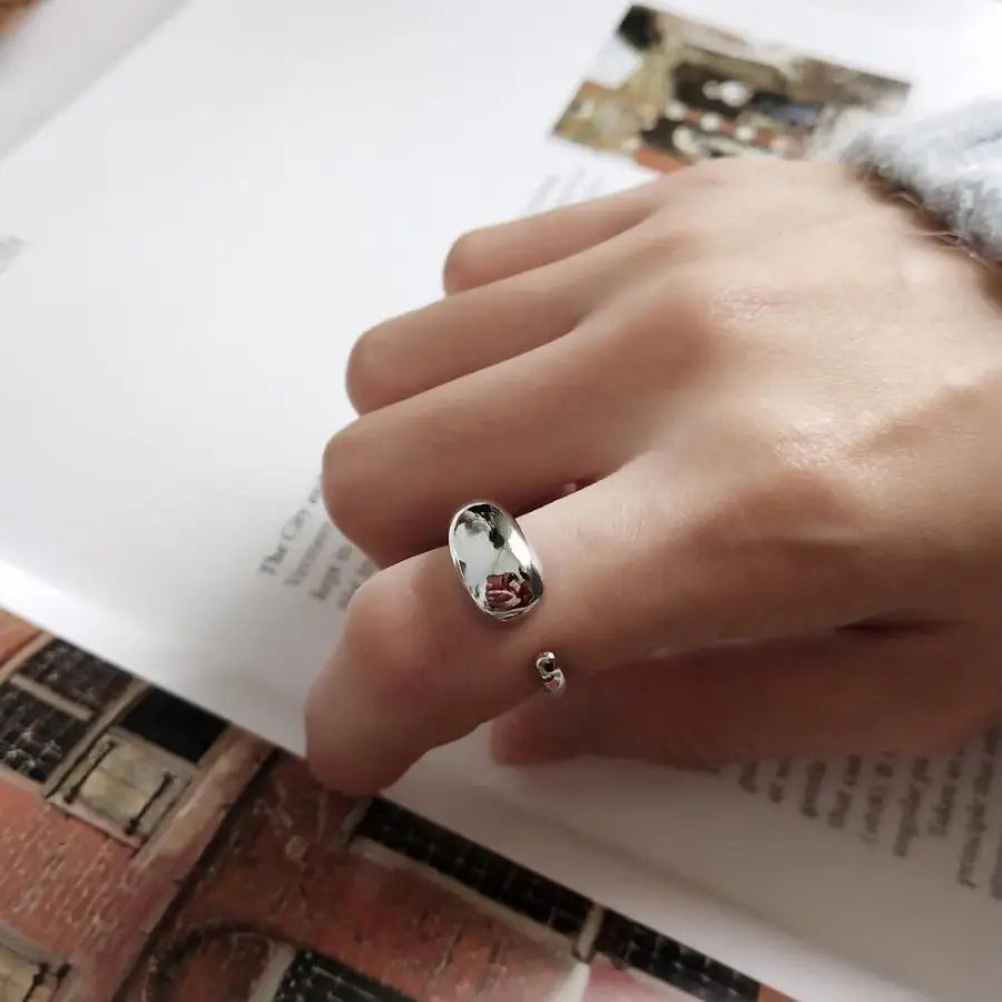 offener Tropfen Ring-verstellbare Ringe-glatte