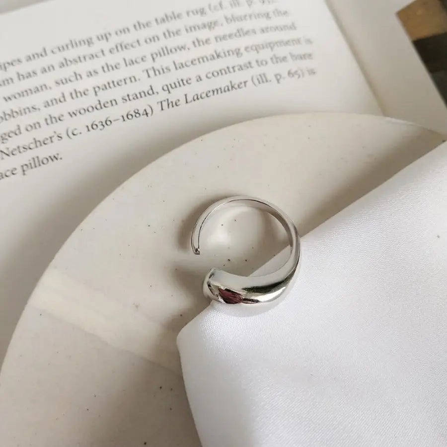 offener Tropfen Ring-verstellbare Ringe-glatte