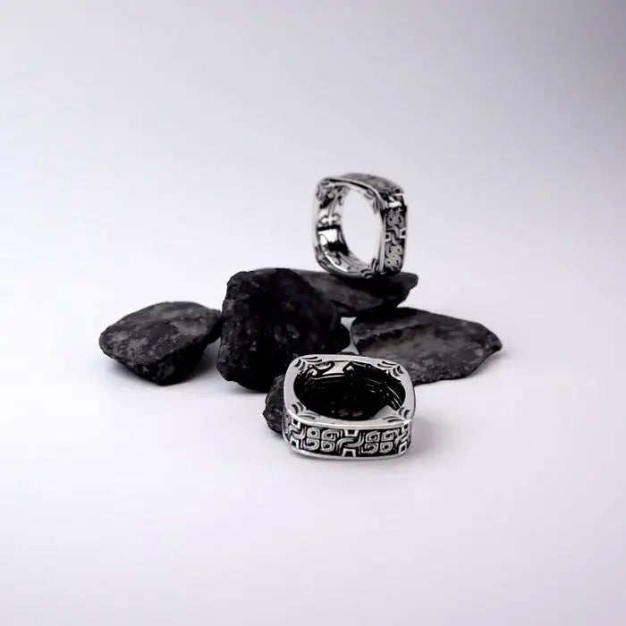 Pangu Ring-Viking Ring-Runen Ring-Ringe mit Muster-Ring