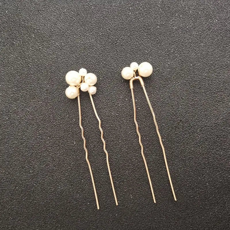 Perlen Haarkamm Set-Brauthaarschmuck weiß-Haarkamm