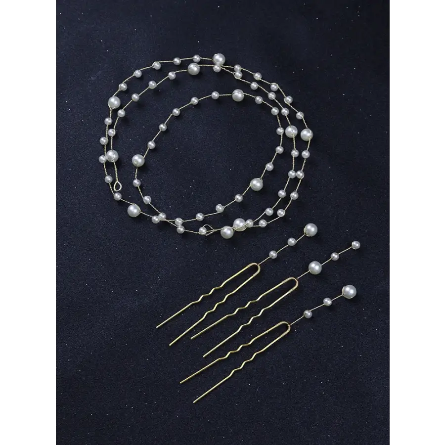 Perlen Haarranken Set mit Haarnadeln-Brautfrisuren