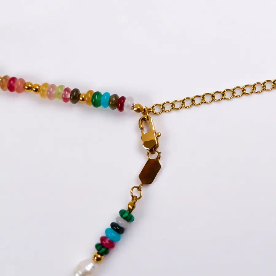 Perlen Kette Damen-verstellbare Perlenkette-Regenbogen Kette-Süsswasserperlen-Statement Kette-Perlen Kette Damen-SHELAGO SCHMUCK