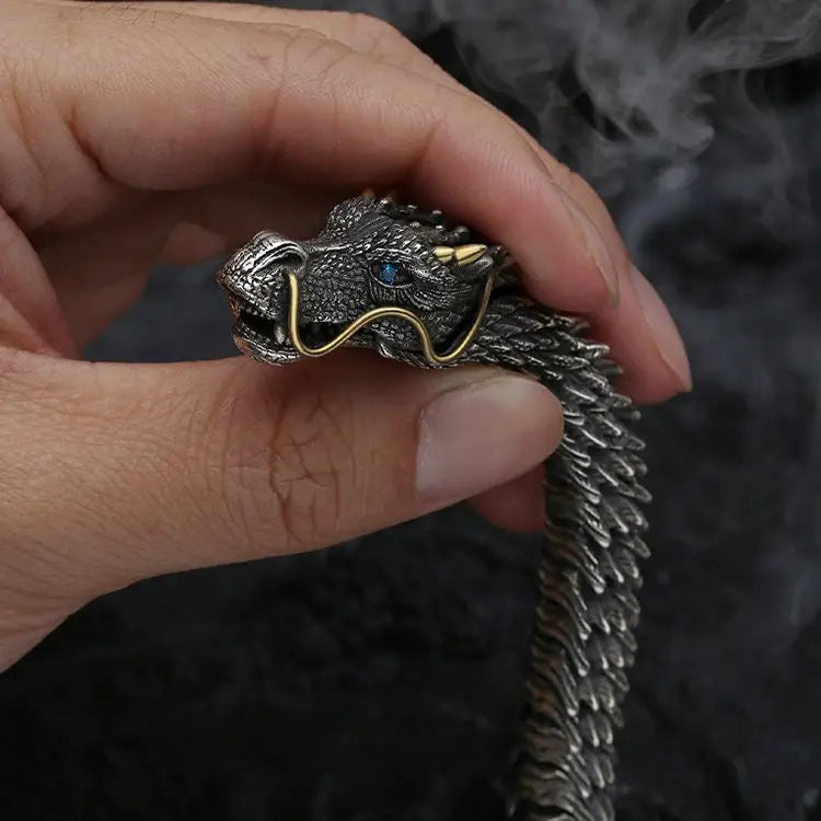 Retro Armband-Drachen Armkette-Edelstahl Armreif-Unisex