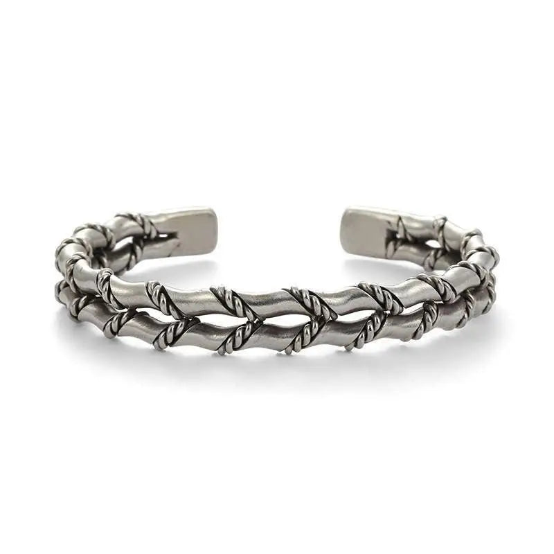 Retro Bambus Armreif als Unisex Armschmuck im Asia Look in