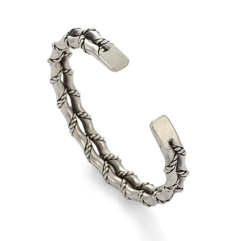 Retro Bambus Armreif als Unisex Armschmuck im Asia Look in