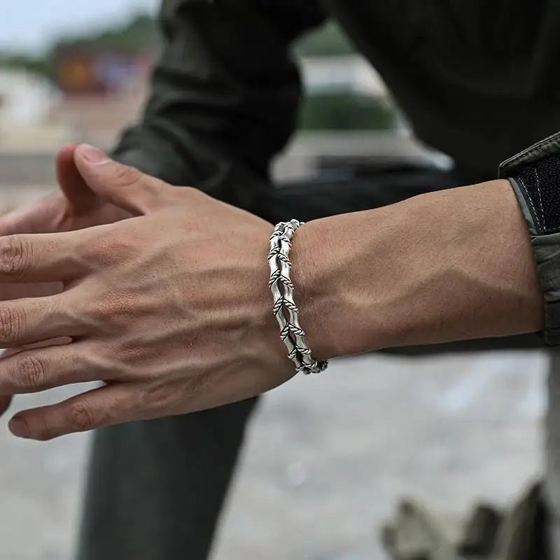 Retro Bambus Armreif als Unisex Armschmuck im Asia Look in