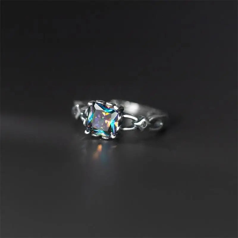 Retro Blauer Zirkon Ring-Fingerschmuck als Cuff-Finger-Ring