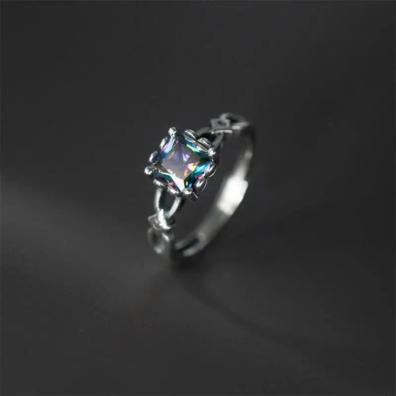 Retro Blauer Zirkon Ring-Fingerschmuck als Cuff-Finger-Ring