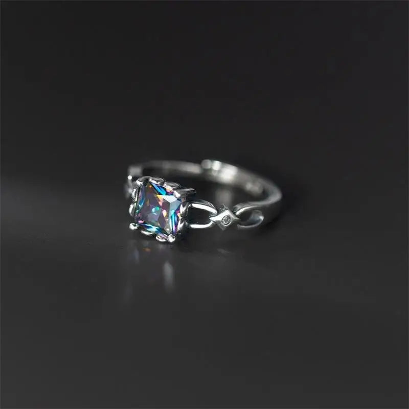 Retro Blauer Zirkon Ring-Fingerschmuck als Cuff-Finger-Ring