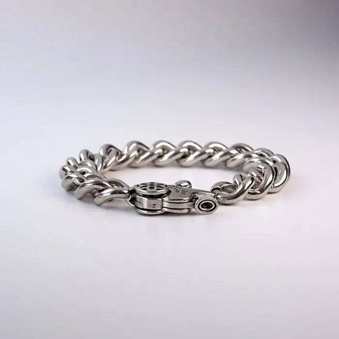 Retro Lotus Armkette als Gliederarmband im Biker Stil -