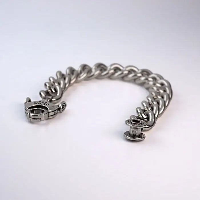 Retro Lotus Armkette als Gliederarmband im Biker Stil -