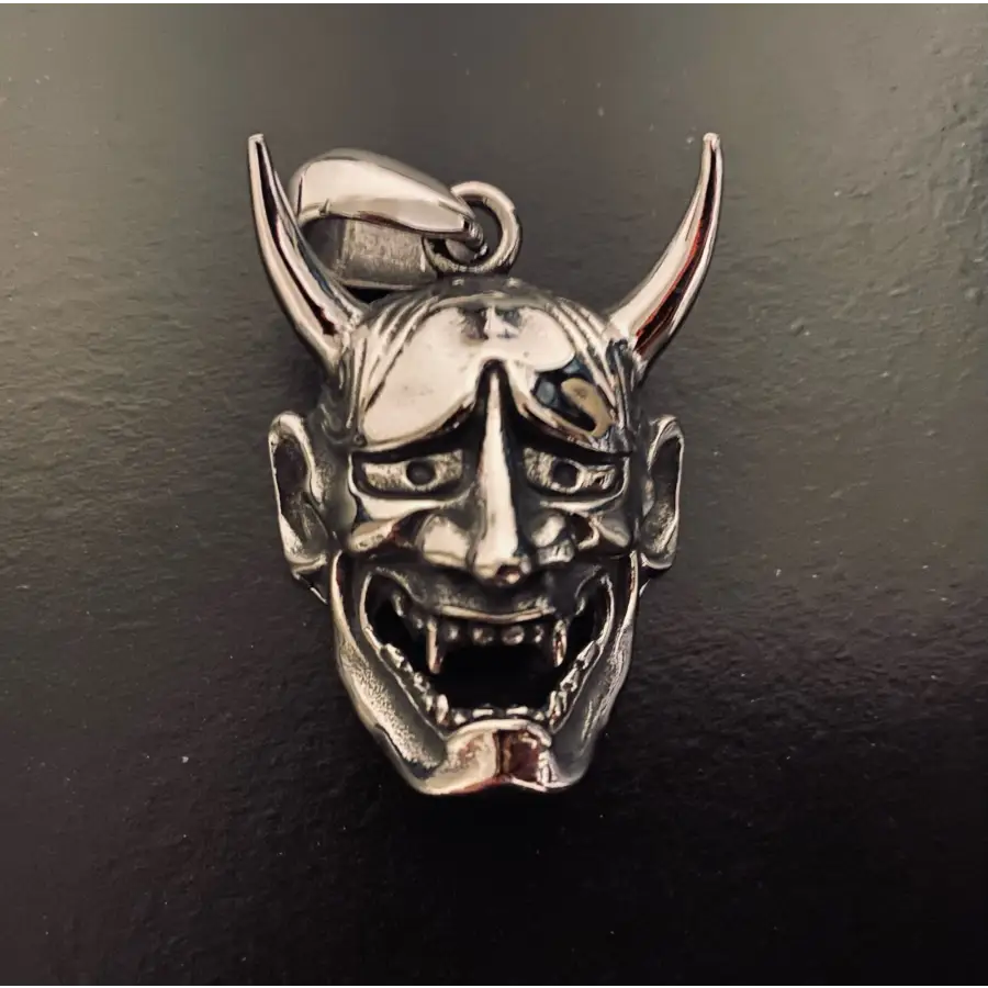 Retro Teufel Oni-Maske Halskette- Samurai Anhänger im