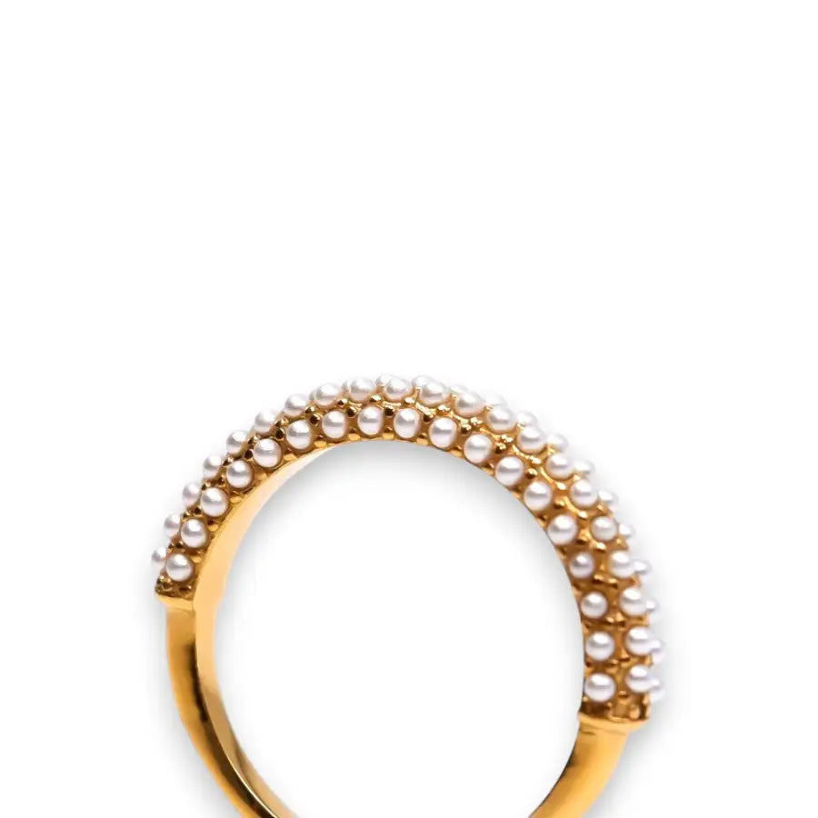 Ring mit Perlen-vergoldete Ringe Damen-Damen Gold Ringe-vergoldeter Schmuck Wasserfest-Ring für Frauen-eleganter Damen Ring-Shelago Schmuck