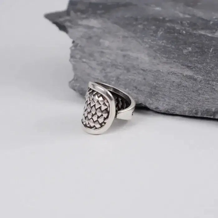 Ring mit Reptil Optik-breiter offener Ring-gewebter Fingerring-Ring geflochten-Edelstahl Schmuck-Geschenk Idee Herren-Ringe Silber Farben-shelago eu schmuck