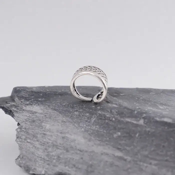 Ring mit Reptil Optik-breiter offener Ring-gewebter Fingerring-Ring geflochten-Edelstahl Schmuck-Geschenk Idee Herren-Ringe Silber Farben-shelago eu schmuck