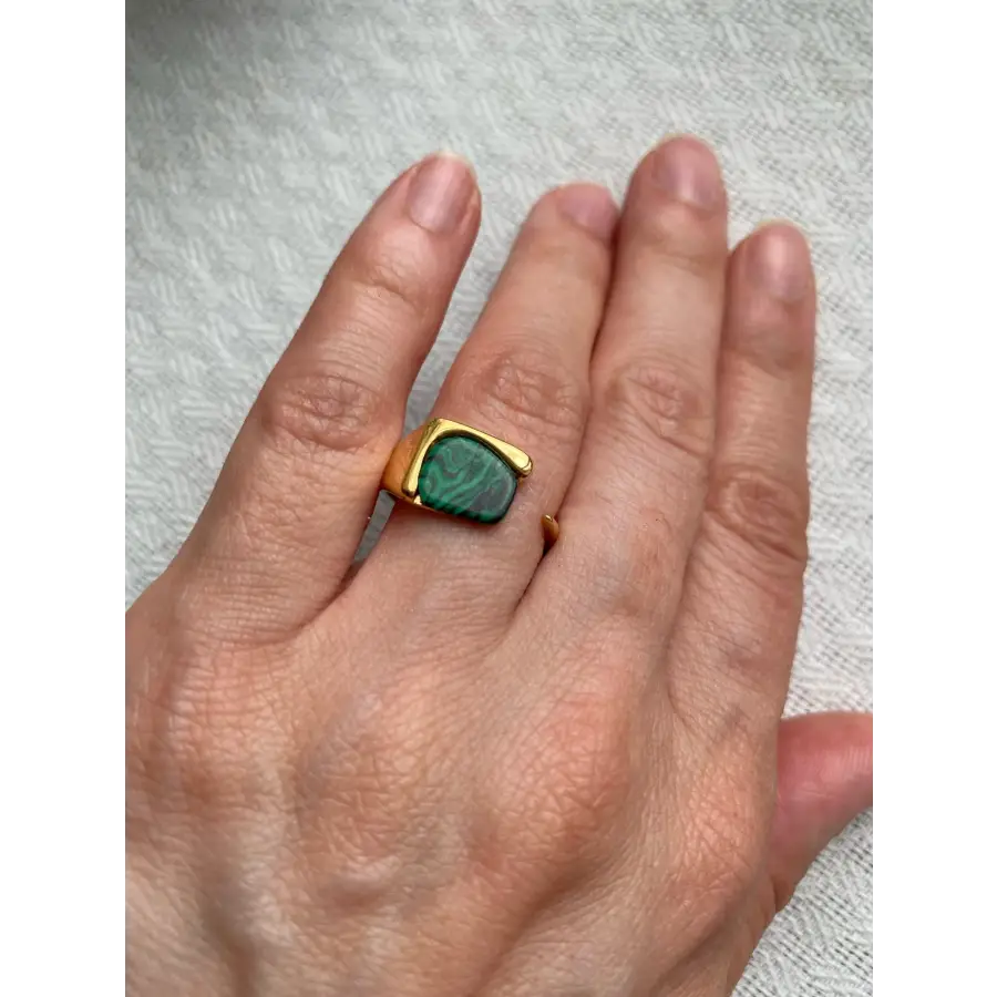 Ring mit Stein-Jil-offener Ring-Damen Schmuck-Ring grüner