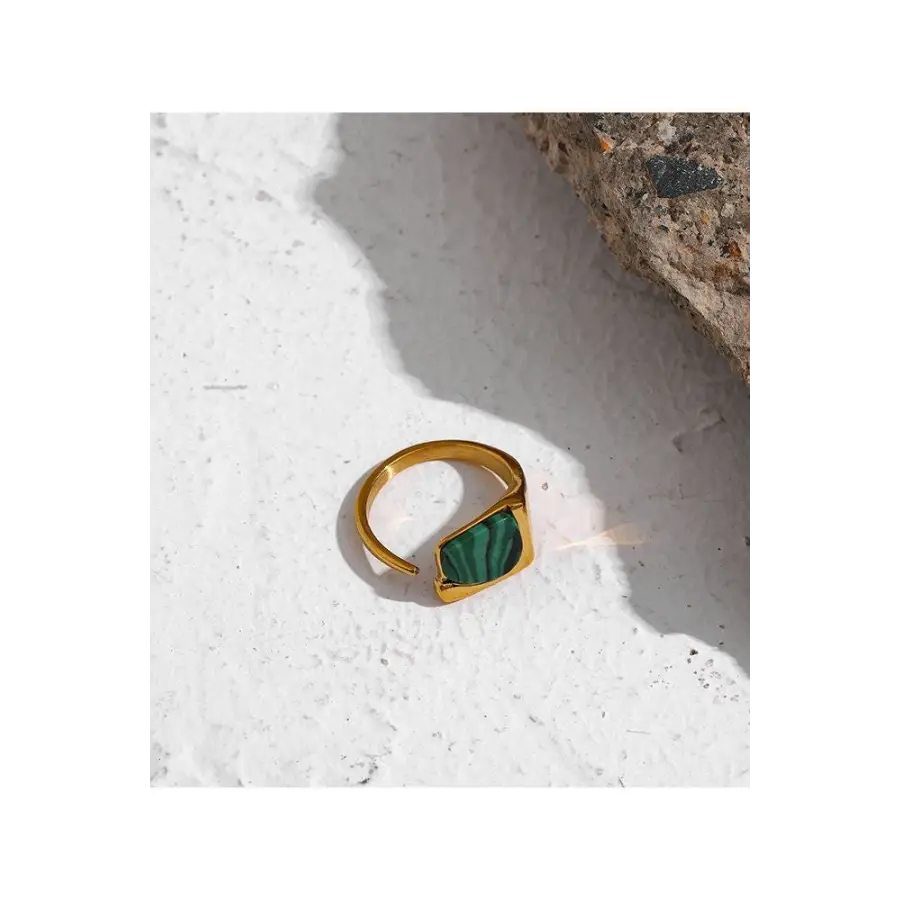 Ring mit Stein-Jil-offener Ring-Damen Schmuck-Ring grüner