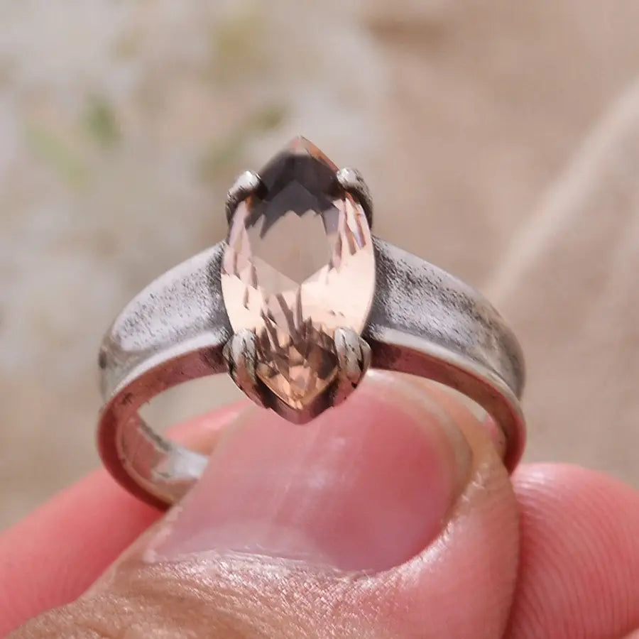 Ring mit Stein-Vintage Stil-verstellbare Ringe-Ring Silber