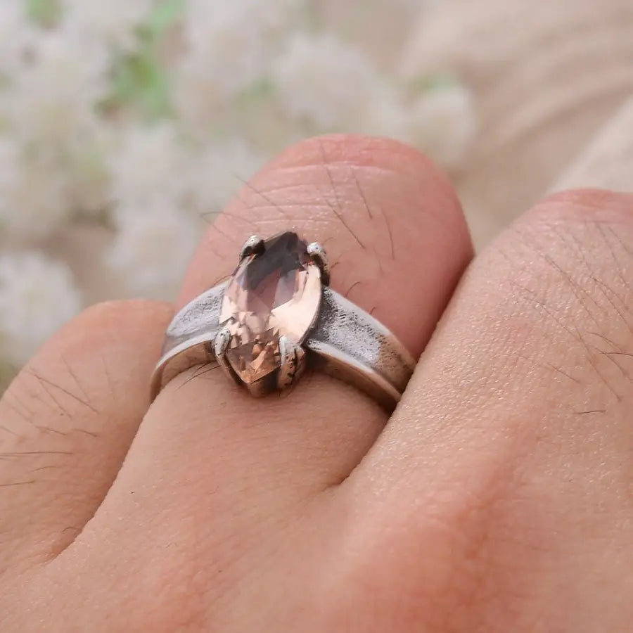 Ring mit Stein-Vintage Stil-verstellbare Ringe-Ring Silber
