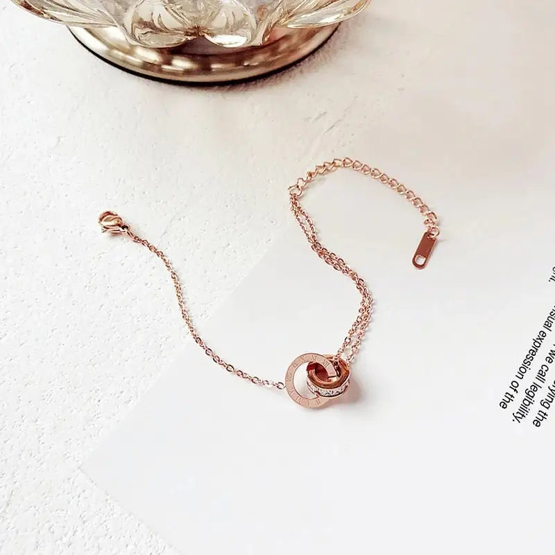 Römische Ziffern Armband-Armkette mit Zirkonia-Geschenke für