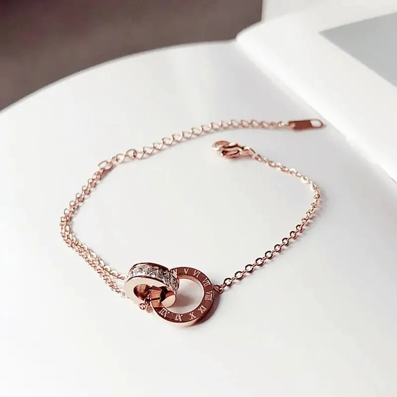 Römische Ziffern Armband-Armkette mit Zirkonia-Geschenke für