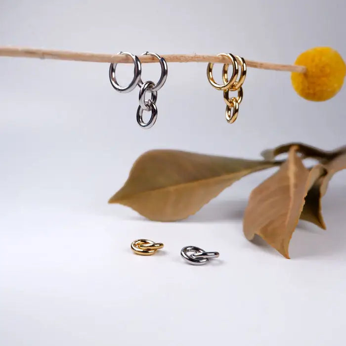 runde Creolen mit Einhänger-Kaia-2 in 1 Ohrring-Stilvolle