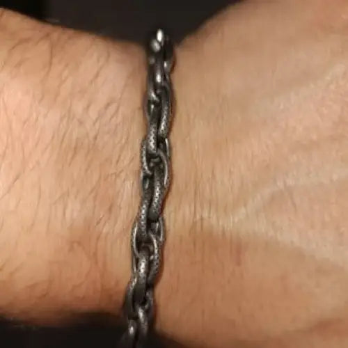 Schwarzstahl Armkette-Wasserfester Schmuck-Biker Schmuck