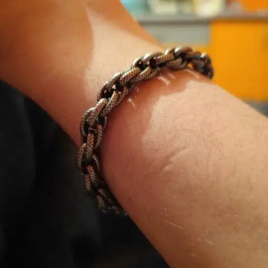 Schwarzstahl Armkette-Wasserfester Schmuck-Biker Schmuck