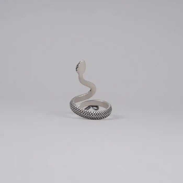 Silberner Schlangen Ring-Statement Ring-verstellbarer Fingerring-Gothic Schmuck-Ring Silber-feiner Ring-offener Ring-Schlangenring filigran-shelago eu schmuck