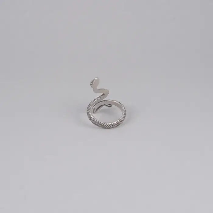 Silberner Schlangen Ring-Statement Ring-verstellbarer Fingerring-Gothic Schmuck-Ring Silber-feiner Ring-offener Ring-Schlangenring filigran-shelago eu schmuck