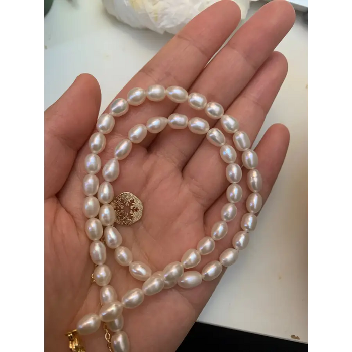 Süsswasserperlen Halskette-minimalistisch elegant-weiße