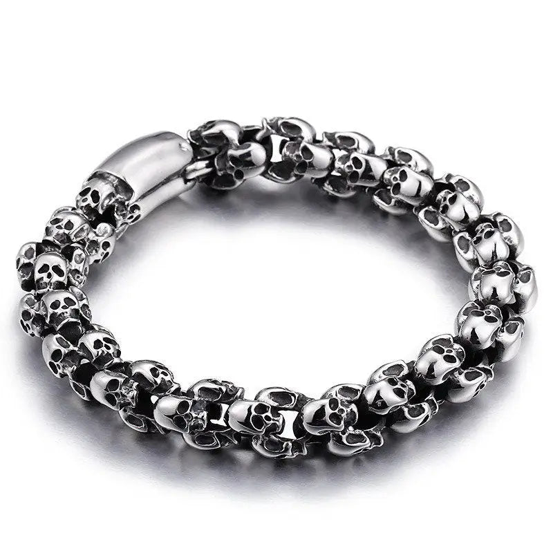 Totenkopf Armkette-Biker Armband-Herren Schmuck-Edelstahl