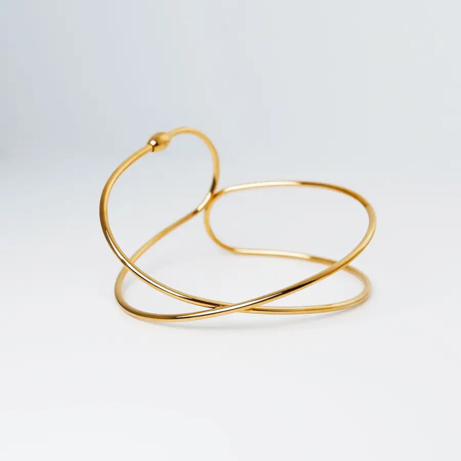 Twistline Armreif-filigraner Damen Armreif-verdrehte Draht Armspange-moderner Schmuck Damen-Abend Outfit-Edelstahl Armreif-Draht Armreif Damen-Shelago Schmuck