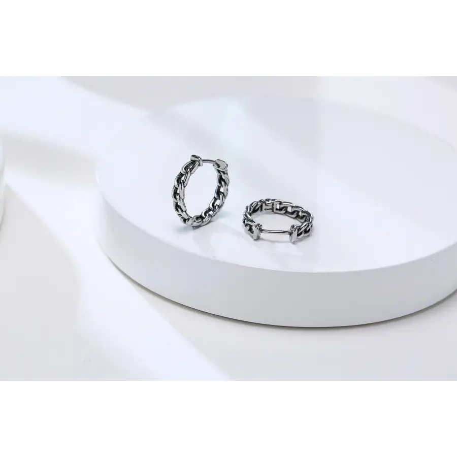 Unisex Punk Ketten Ohrringe,Edelstahl Creolen klein, Ketten Creolen, Unisex Punk Ketten Ohrringe,Silberne kleine Creolen,Ohrringe Creolen klein Silber, Creolen Edelstahl klein, Schmuck Damen Ohrringe, Ausgefallene Ohrringe Männer, Creolen Edelstahl Silber