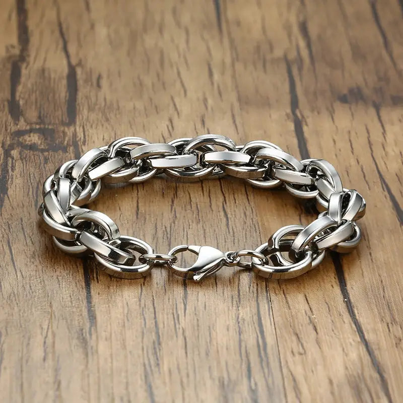 verdrehte Edelstahl Armkette-Biker Schmuck-Herren