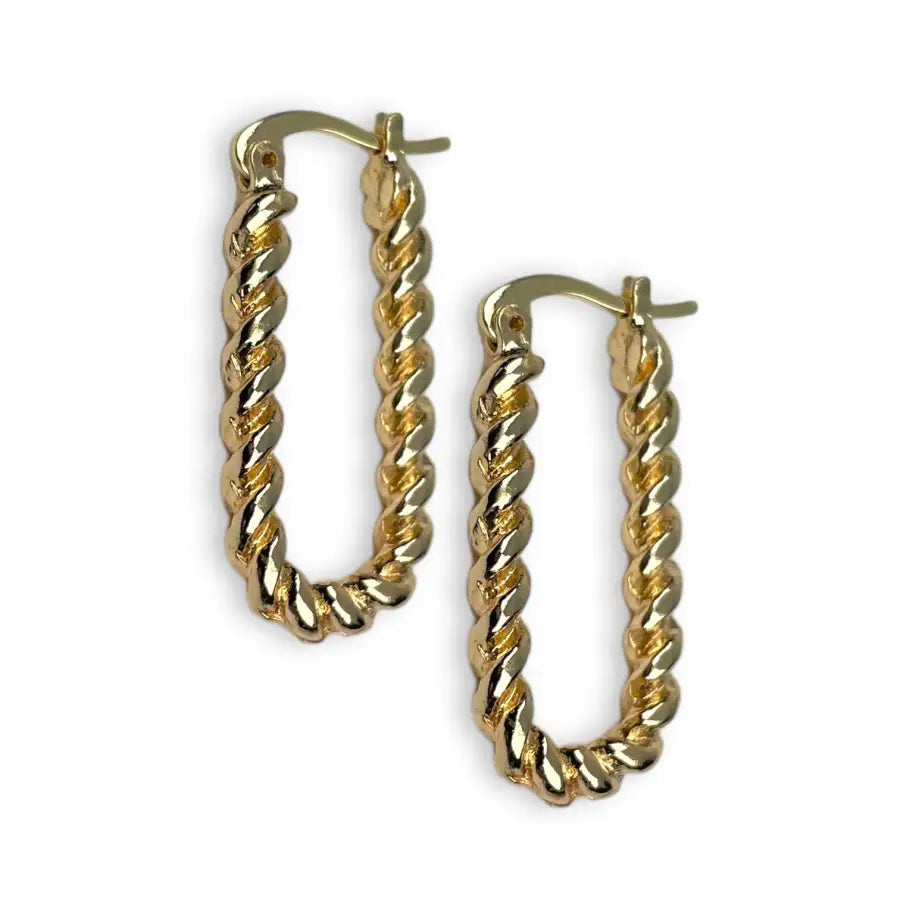 verdrehte Rechteck Creolen - Ohrringe