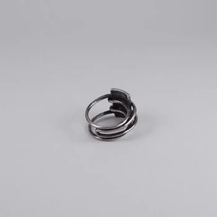 Viking Geometrie Draht Ring-Fingerschmuck als gehämmerter Retro Stil in Klassischem Edelstahl-shelago eu schmuck-silber schmuck-silber ring-viking