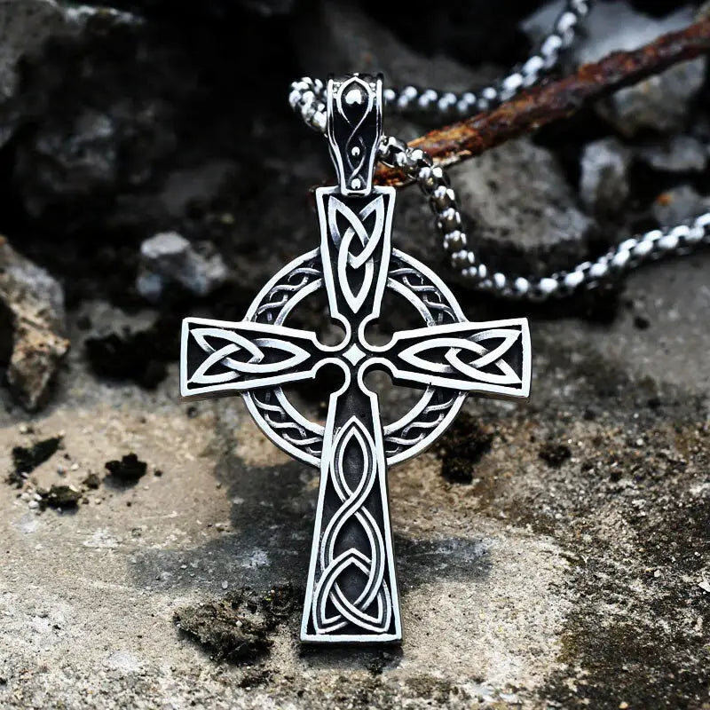 Viking Kreuz Kette-Keltischer Kreuz Anhänger-Halskette