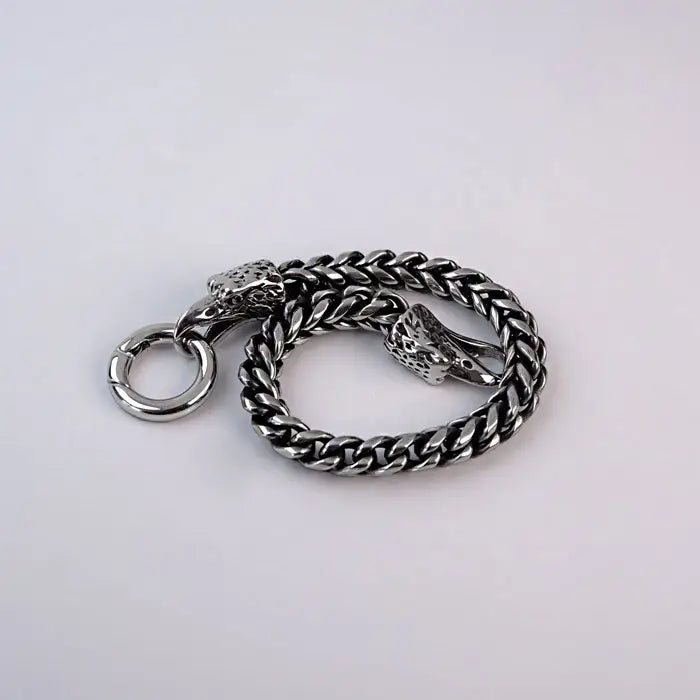 Viking Odin Raben Kopf Armband-Armkette in Massiv