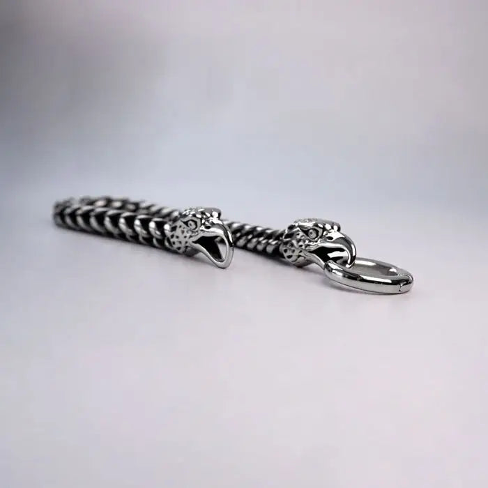 Viking Odin Raben Kopf Armband-Armkette in Massiv