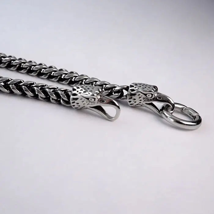 Viking Odin Raben Kopf Armband-Armkette in Massiv